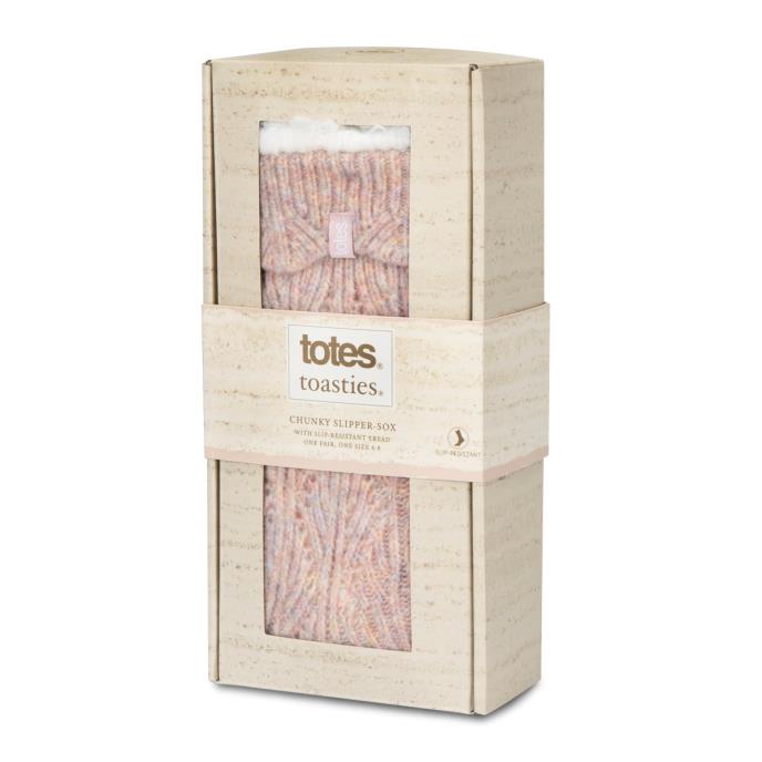 totes toasties® Ladies Texture Slipper Socks Pink Mix Extra Image 1
